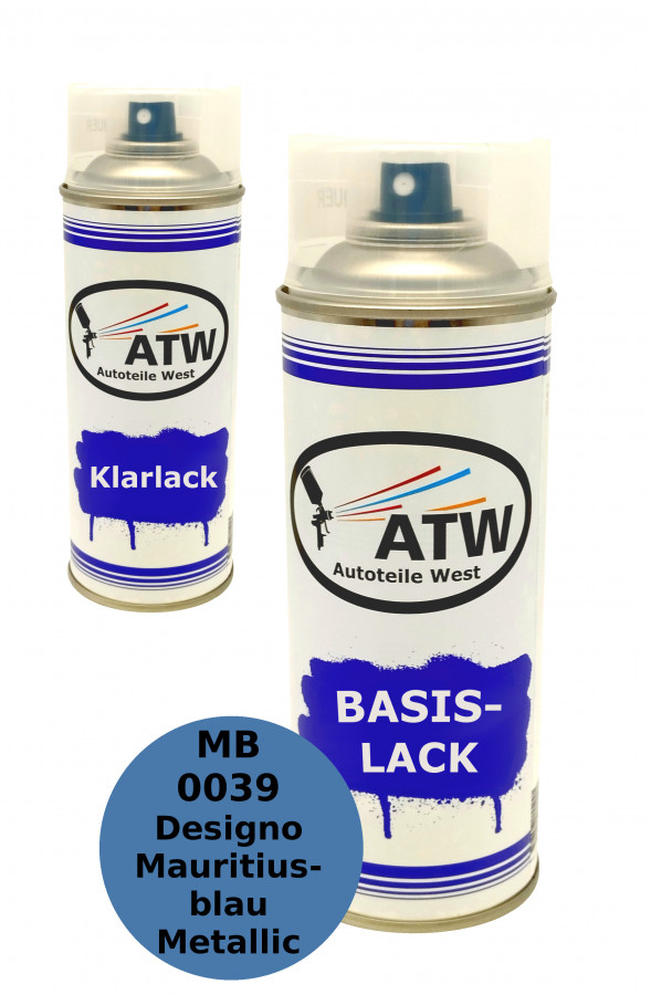 Autolack für Mercedes Benz 0039 Designo Mauritiusblau Metallic +400ml Klarlack Set